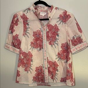 NWOT Entro Pink Floral Blouse